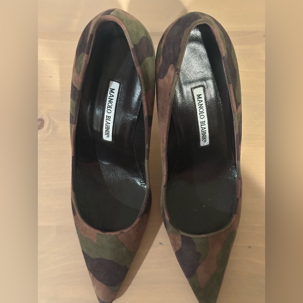 Authentic Manolo Blahnik Camo Heels